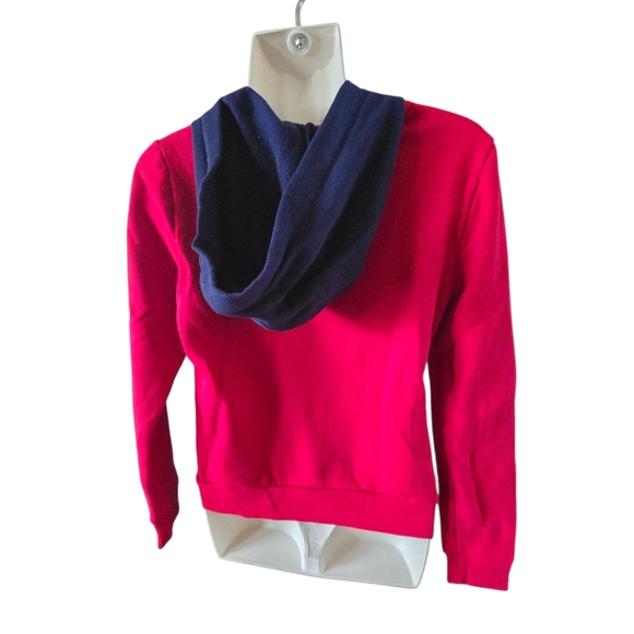 Victoria's Secret PINK Hoodie Sweatshirt Hot Pink Gray Pocket Hooded Top XS - Picture 4 of 6